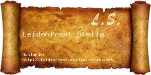 Leidenfrost Stella névjegykártya
